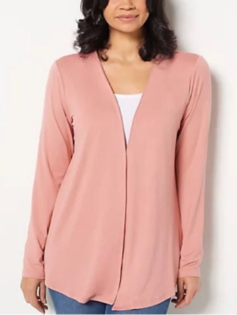 Denim & Co. Comfort Zone Comfort Jersey Shirttail Cardi